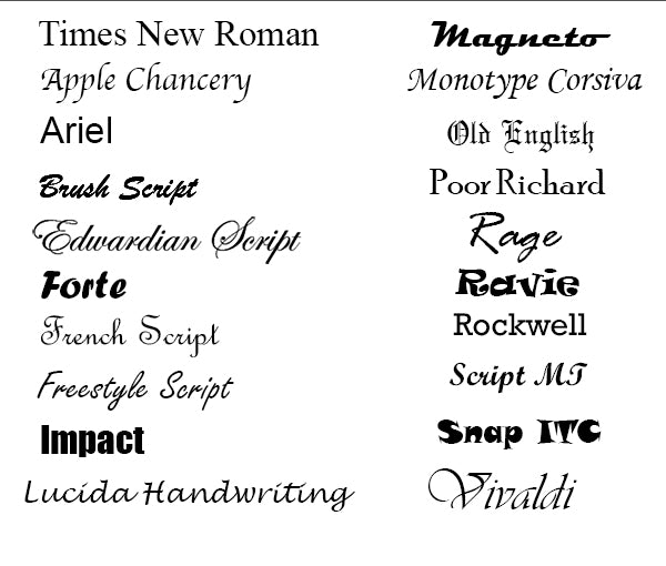 Engraving Fonts