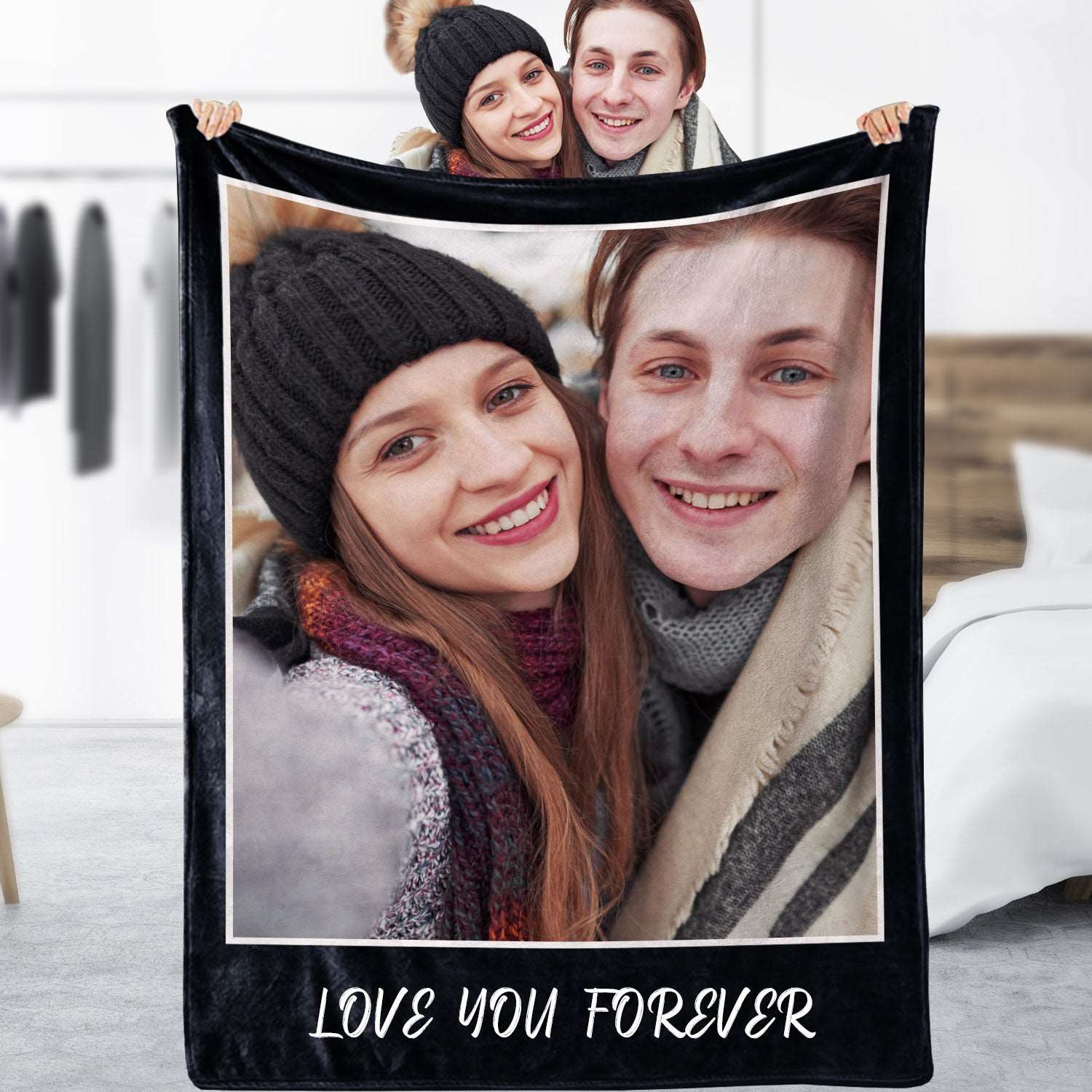 Custom Blanket with Photos Text Customized Blanket -1*Photo-2