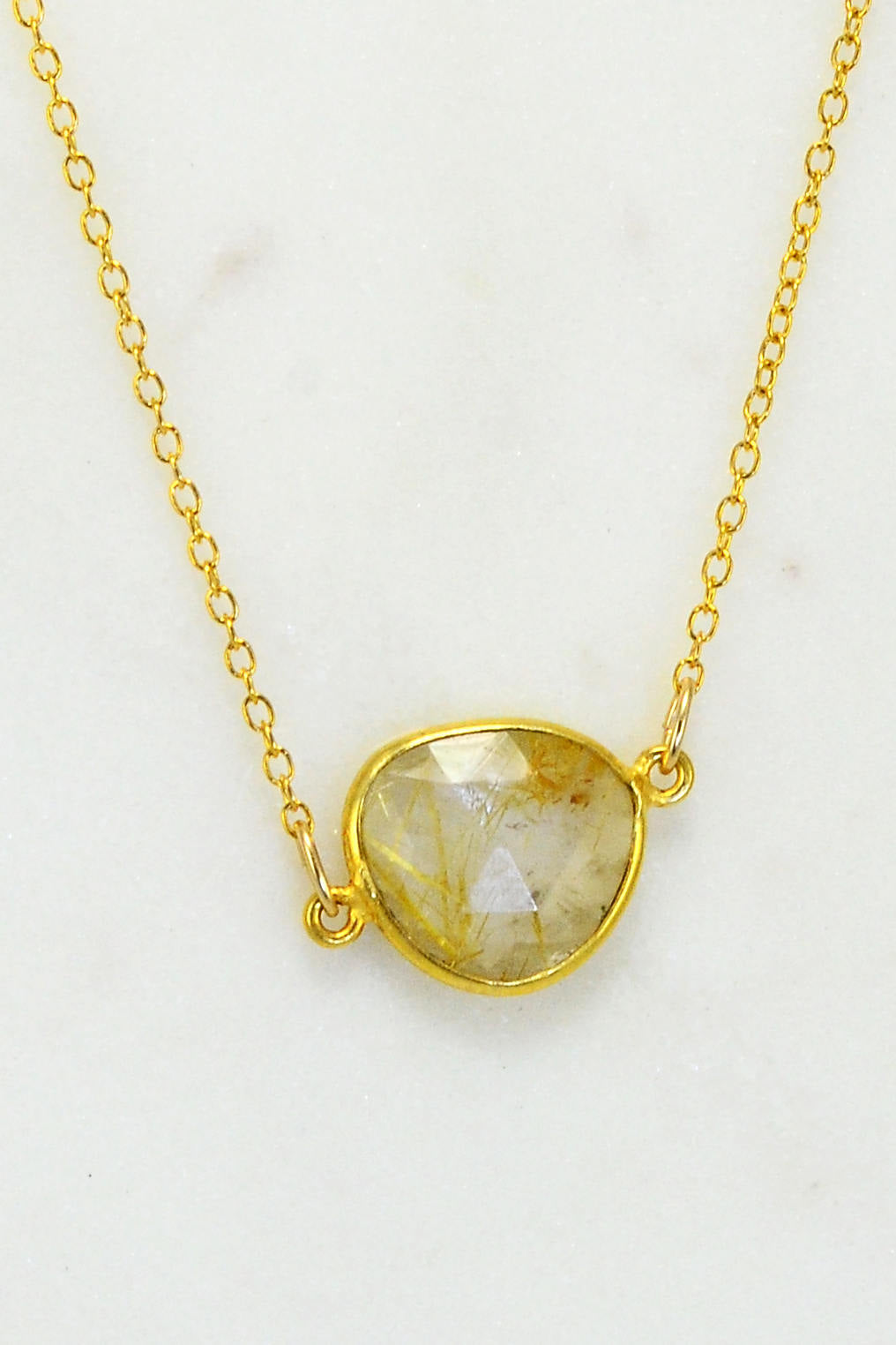 Delicate Gemstone Necklace - Moonstone Gold Filled- Tiny Stone Layered -  Urban Carats