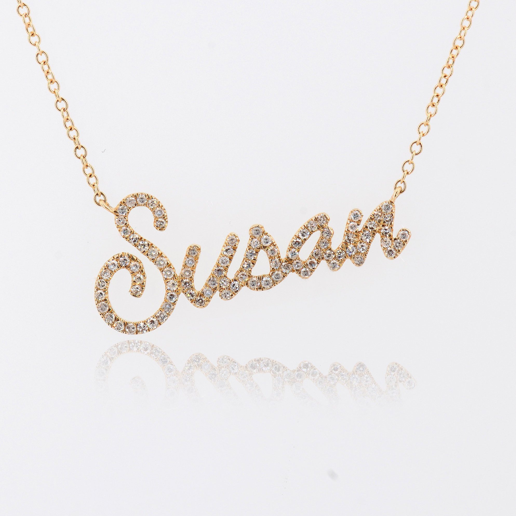 Diamond Custom Nameplate Necklace