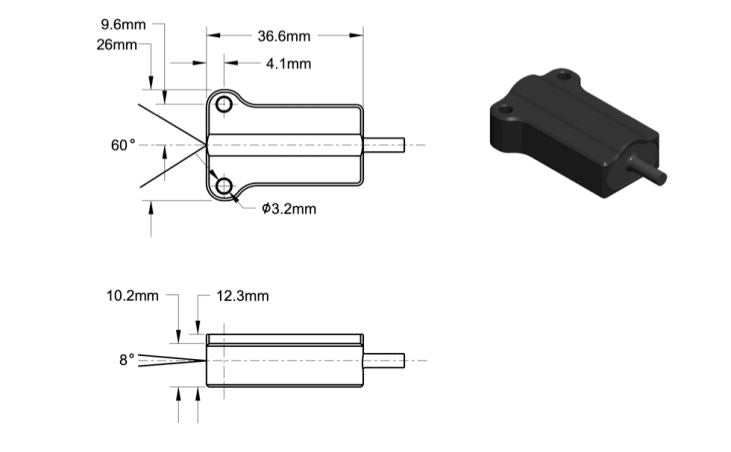 Multichannel Brake IR Temperature Sensor, IRTS-60-V2 - Dimensions