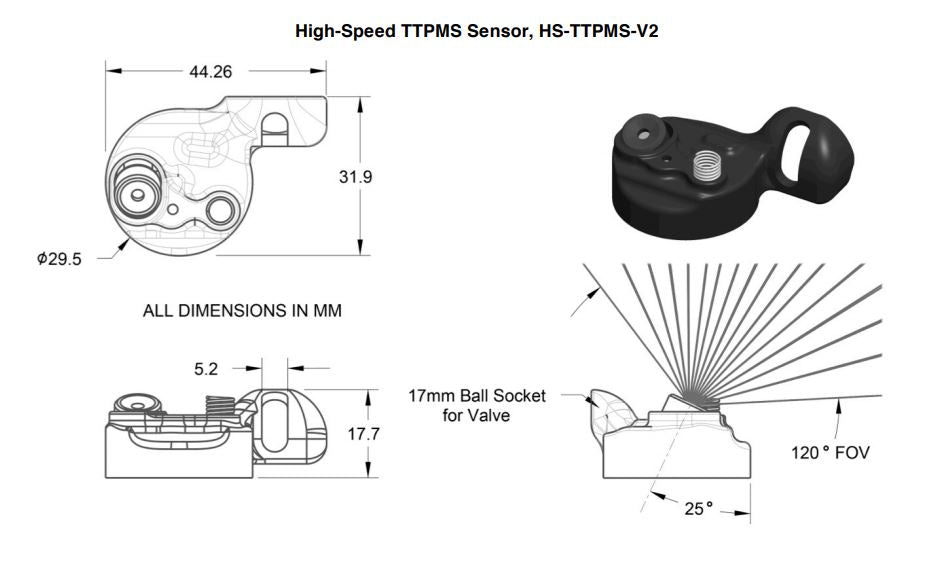 IZZE Tire Pressure Sensor_High-Speed Dimension