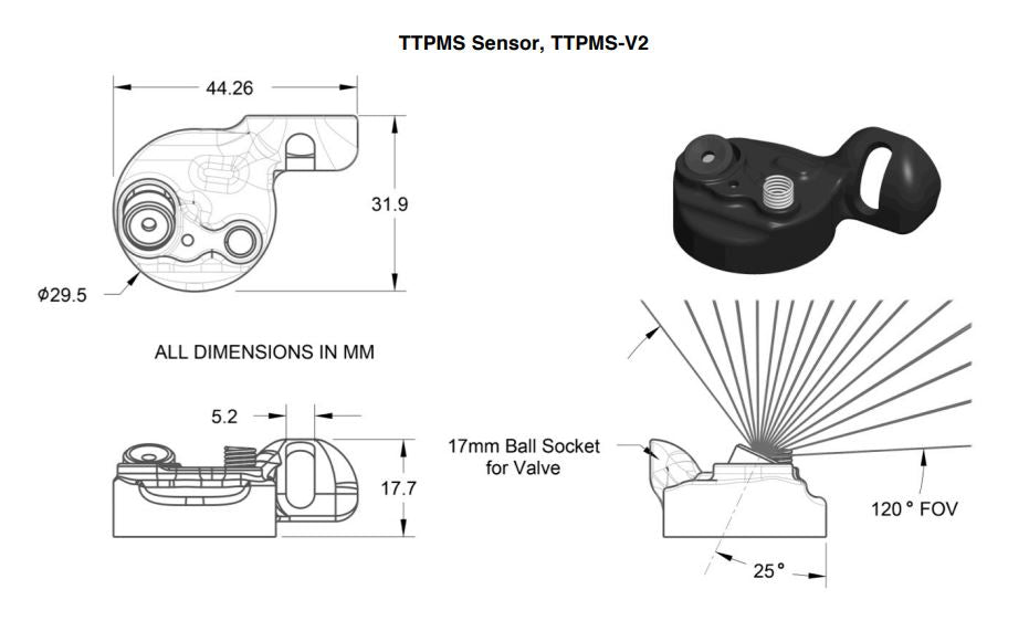 IZZE Tire Temp & Pressure Sensor