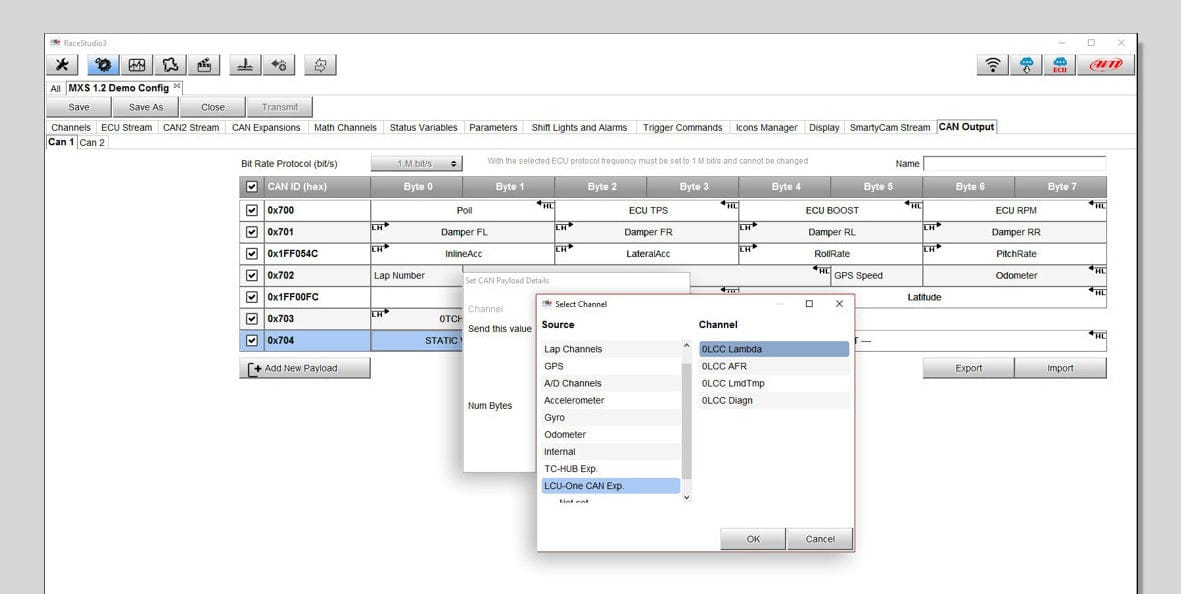 AiM MXP dash logger