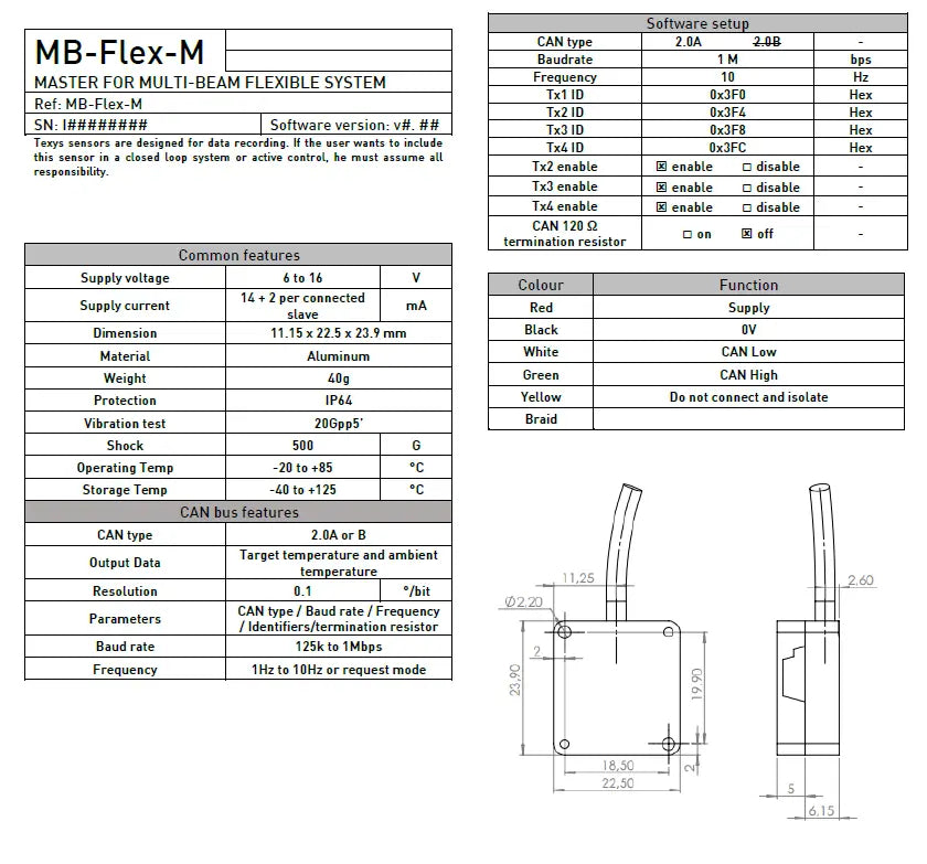 Texys 8 CHANNEL MB Flex IR Tire Temp