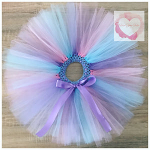 Pink, lavender & baby blue short Tutu skirt – www.loveyoututu.com.au