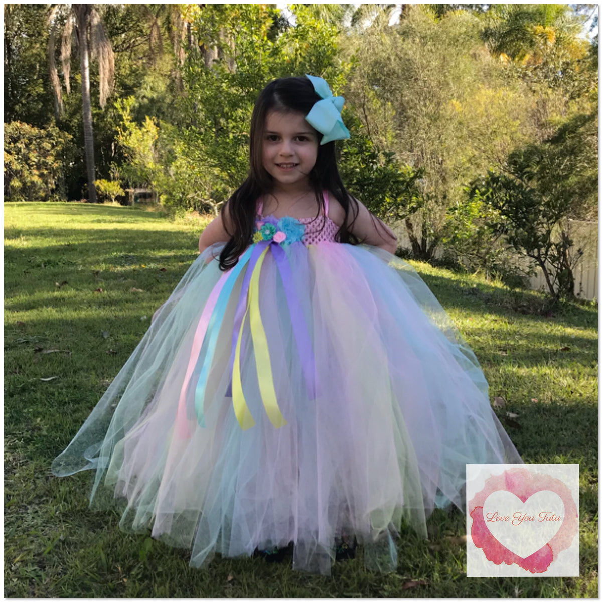 Pastel full length girls Tutu dress 1/4 bodice – www.loveyoututu.com.au