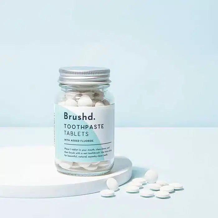 brushd toothpaste tablets with and without fluoride