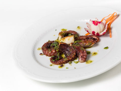 Grilled octopus with DOP Bronte pistachio pesto