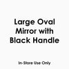 Large Oval Mirror With Handle - Black - Hairdressing Supplies