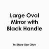 Large Oval Mirror With Handle - Black - Hairdressing Supplies