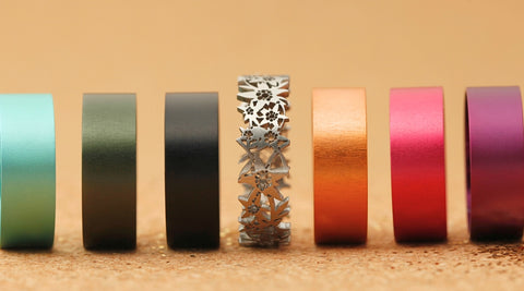 anneaux colorés interchangeables avec motifs edelweiss pour bague mood