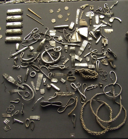 A Viking Hoard, Including Arm Rings, Displayed in the British Museum