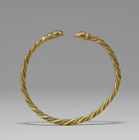 A Historical Viking Scandinavian Arm Ring, Twisted and Made of Gold with the Commonly Used Oath Ring Design during the Old Norse Era.