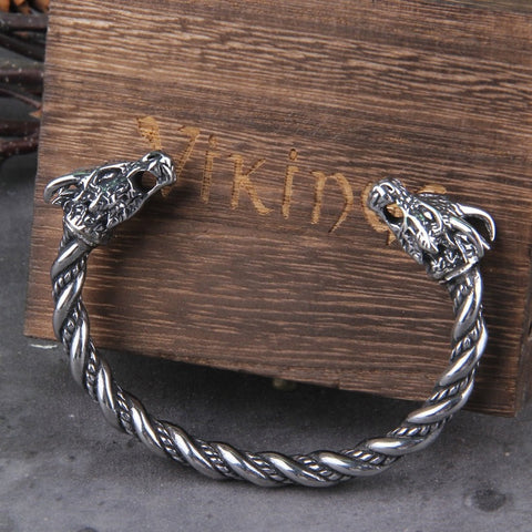 An Old Norse Bracelet - Viking Arm Ring with Dragon Heads on Each End