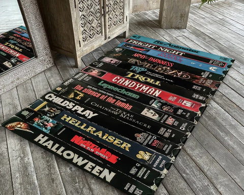 Nostalgic Horror VHS Case Rug