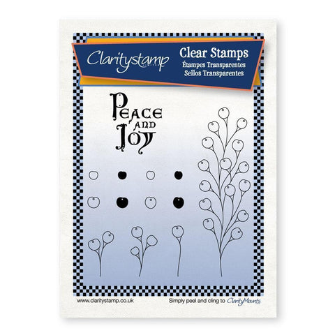 Berry Branch with Peace & Joy A6 Stamp Set – Claritystamp
