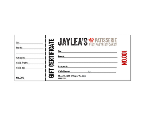 Jaylea's Gift Voucher Link 