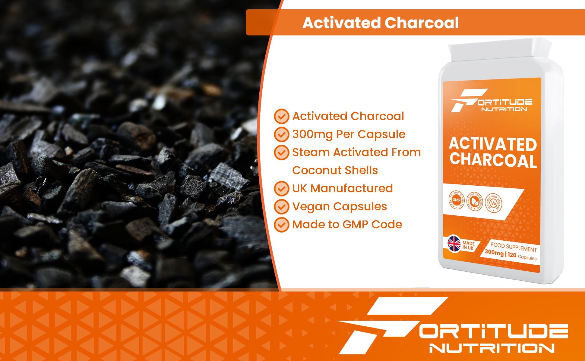 Fortitude Nutrition Activated Charcoal Supplement