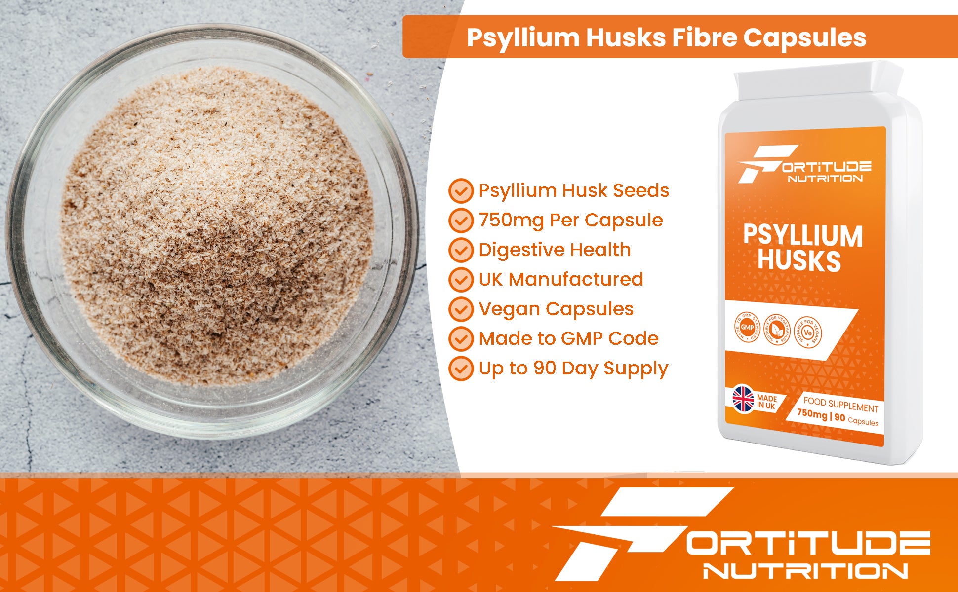 Fortitude Nutrition Psyllium Husks Supplement