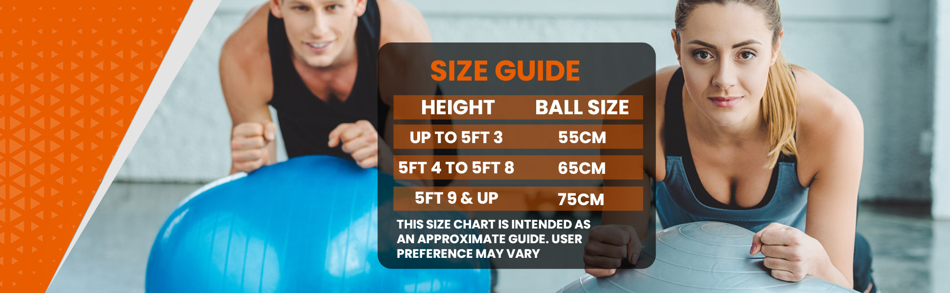 Fortitude Sports Exercise Balls & Accessories Size Guide