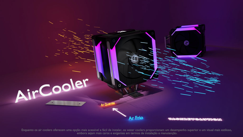 How the Air Cooler works: The cold air passes and takes away the hot air.