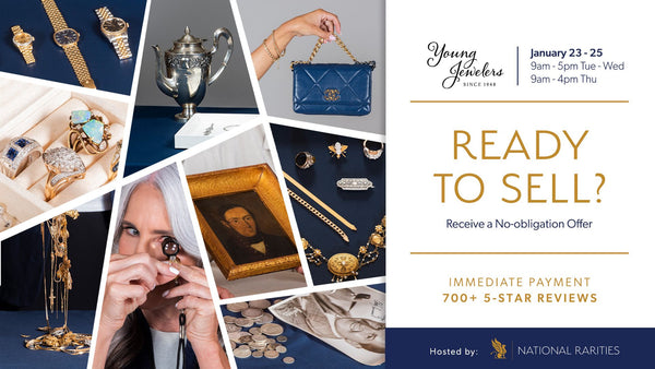 Curious about the value of your collectibles and treasures? Our Estate Buying Event is January 23rd to 25th! Don't miss this opportunity to sell your valuables.  Come and meet our team of expert Estate Buying Specialists. We’ll carefully look through each piece to give an honest and fair evaluation of your valuables. If you choose to sell, we’ll offer immediate payment on the spot.  What We're Buying: fine jewelry, any age & style, coins & currency, fine art, toys & rarities, diamonds, sterling silver jewelry, flatware & serving pieces, watches, any condition and designer handbags.  Call 205-221-6194 today to book your appointment, spaces are filling up quickly!