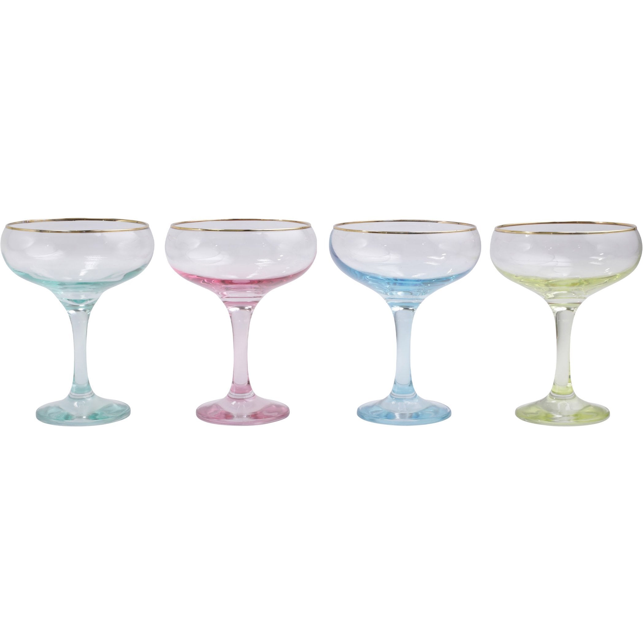 Vietri Rainbow Jewel Tone Assorted Martini Glasses - Set of 4