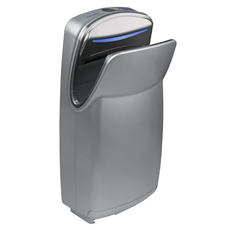 Biodrier Executive silver hand dryer in front angled view