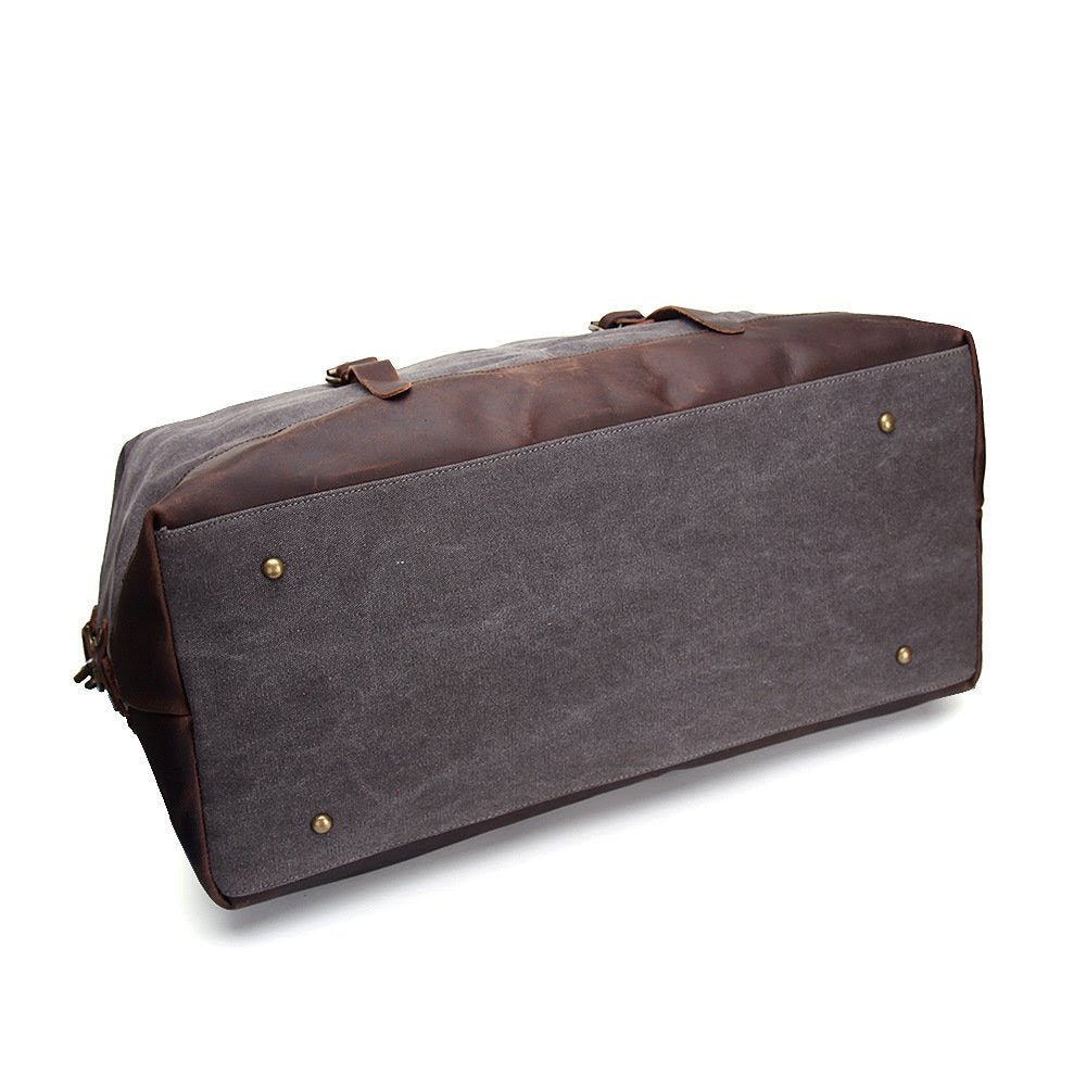 Handmade Waxed Canvas Leather Travel Bag Duffle Bag Holdall Luggage We - Mr James