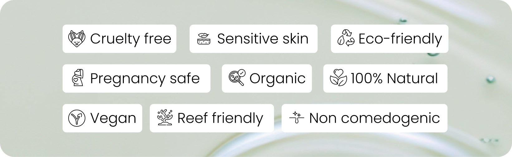 Clean skincare Pictogrammes