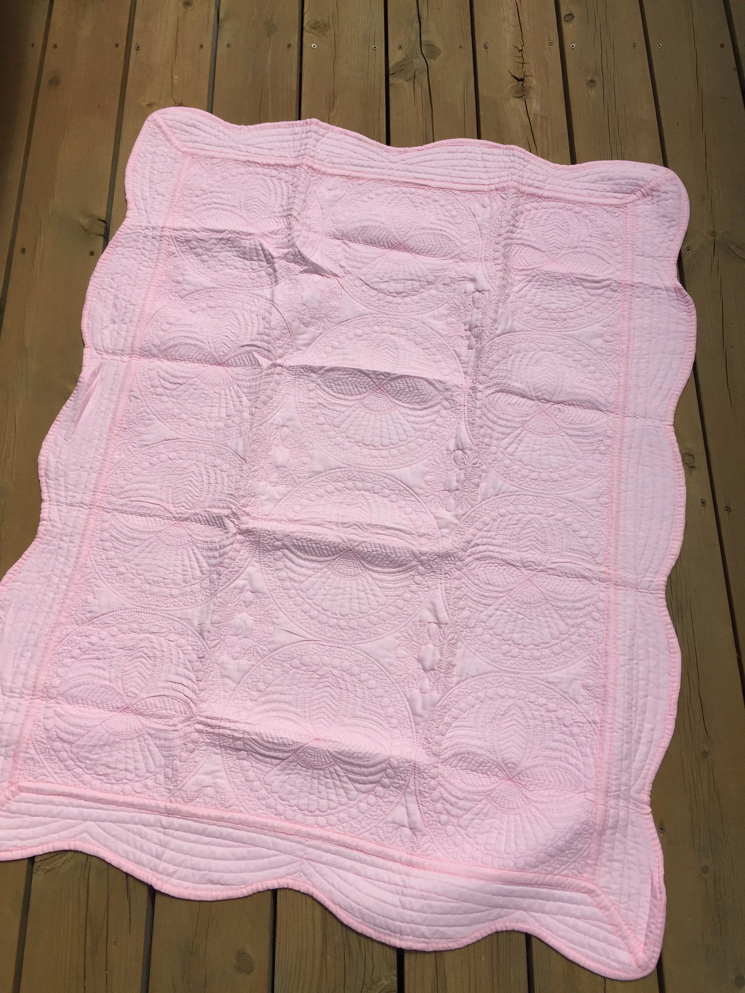 pink baby quilt