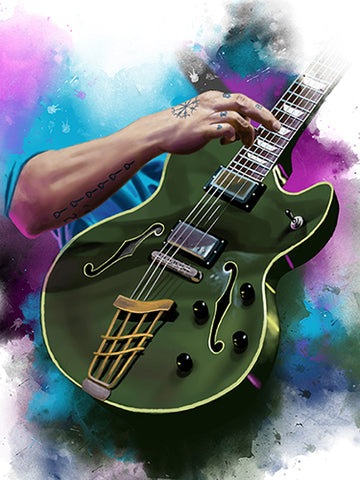 digital painting of a guitar