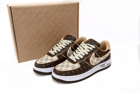 NIKE AIR FORCE 1 x LOUIS VUITTON BROWN - Prime Reps