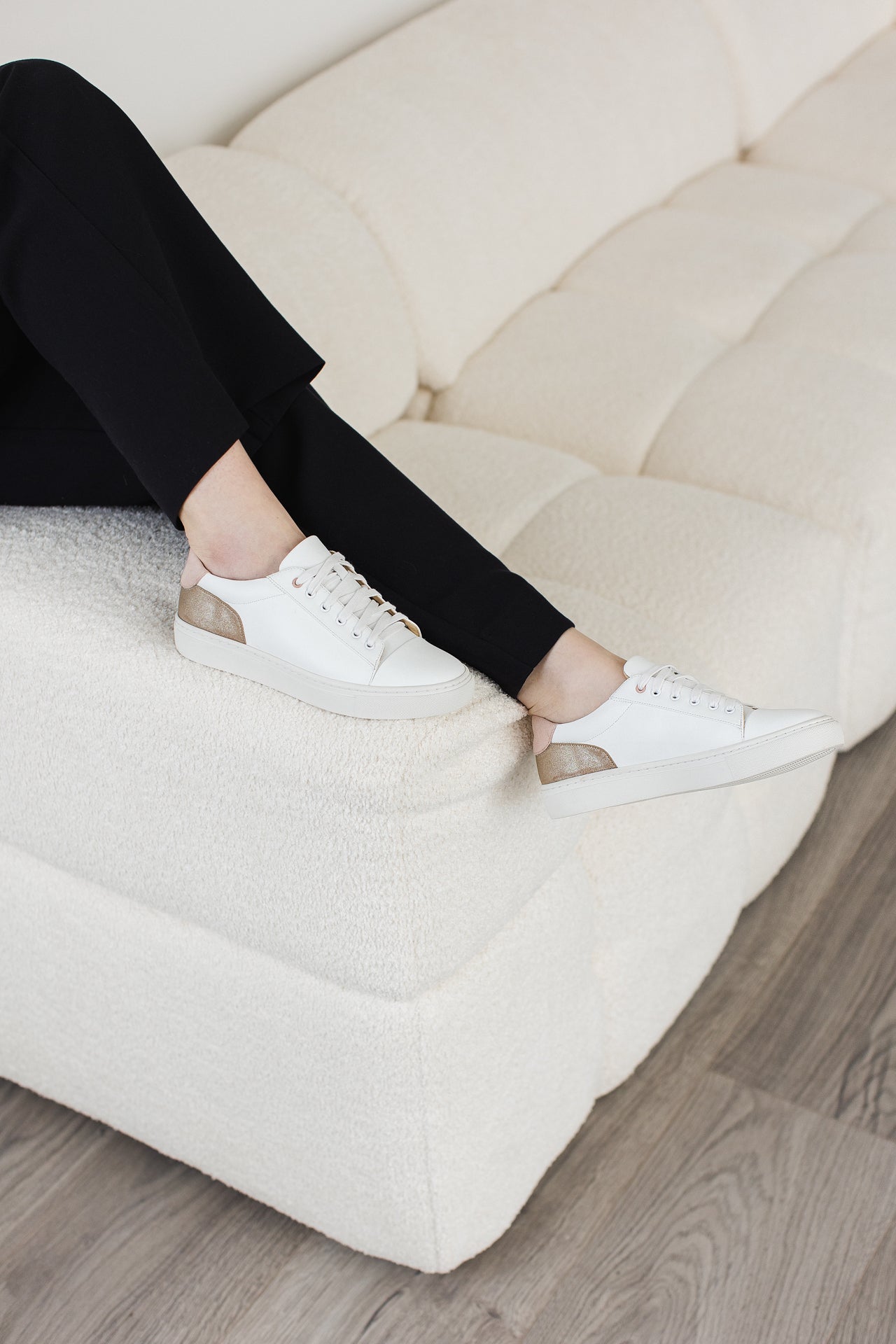 White and blush pink trainers- Aria by ROAM by Rachel Simpson