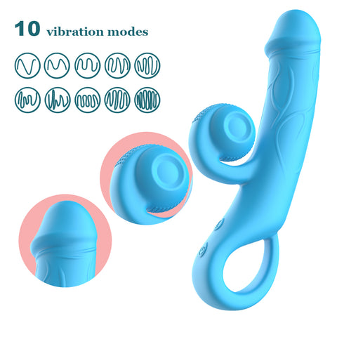 Dual Stimulation Clitoral G-spot Dildo Vibrator