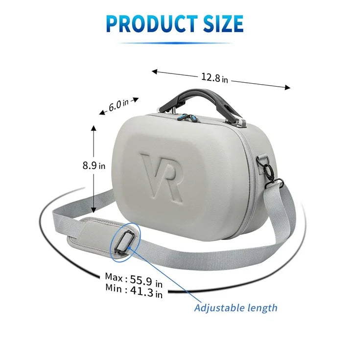 Carrying Case for Meta Quest 3S/Quest 3/Oculus Quest 2/Pico 4/Quest Pro/Vision Pro, Portable Travel Case for Controllers and Other Accessories, Waterproof Shockproof Portable Bag with Mesh Pocket