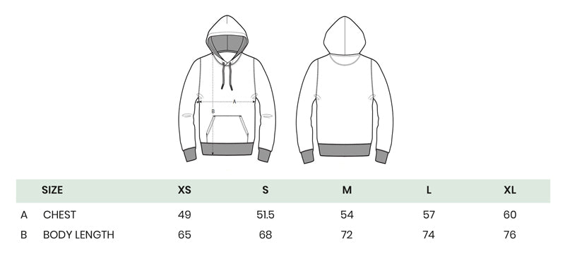 Size Guide Hoodie