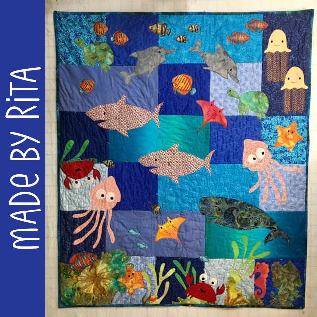 Sea Creatures Quilt Pattern Shiny Happy World