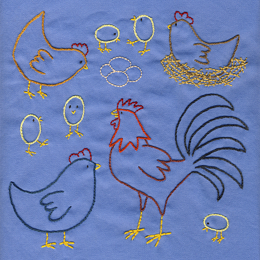 Download Easy Chickens embroidery pattern - Shiny Happy World