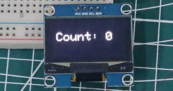 Numbers being printed on the 1.3"  SH1106 Oled display with Arduino.