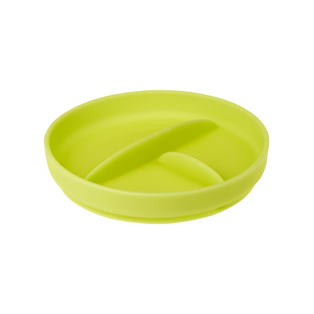 Avanchy Silicone Suction Divided Baby Bowl + Lid Green