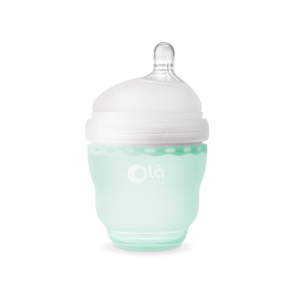 Olababy Silicone Sleeve for Avent Natural Glass Bottles (4 oz, Blue)