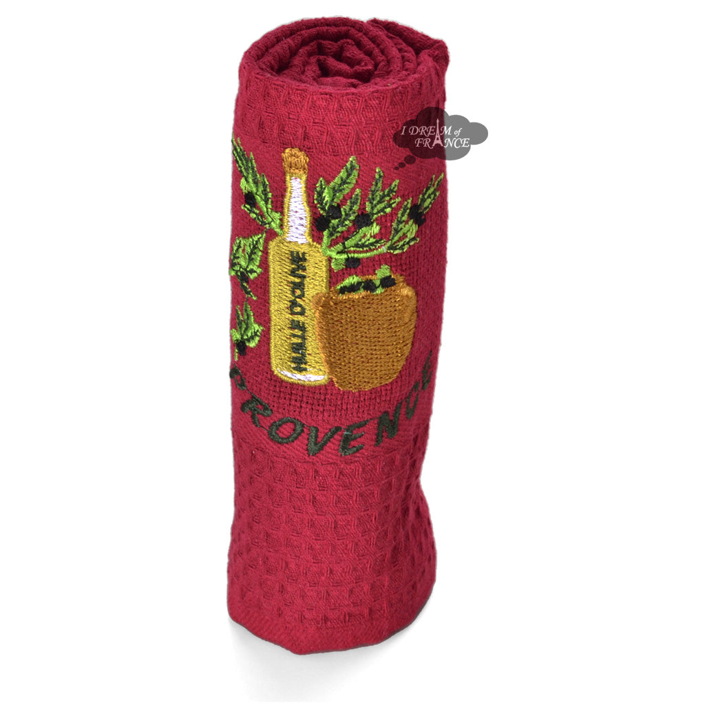 Provence Lavender Bouquet Pistachio Waffle-Weave Kitchen Towel by