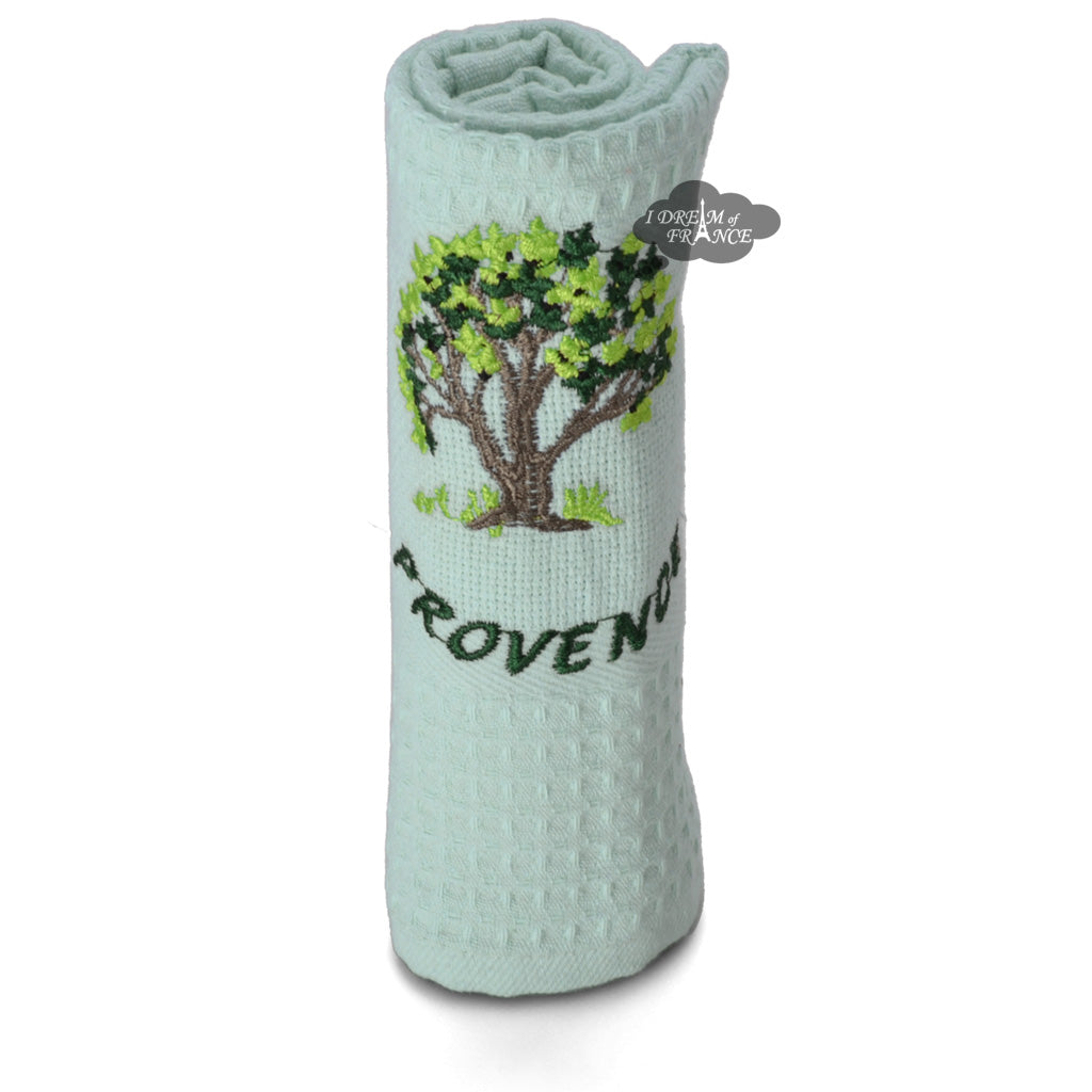 Olive Green Cotton French Jacquard Dish Towel - I Dream of France