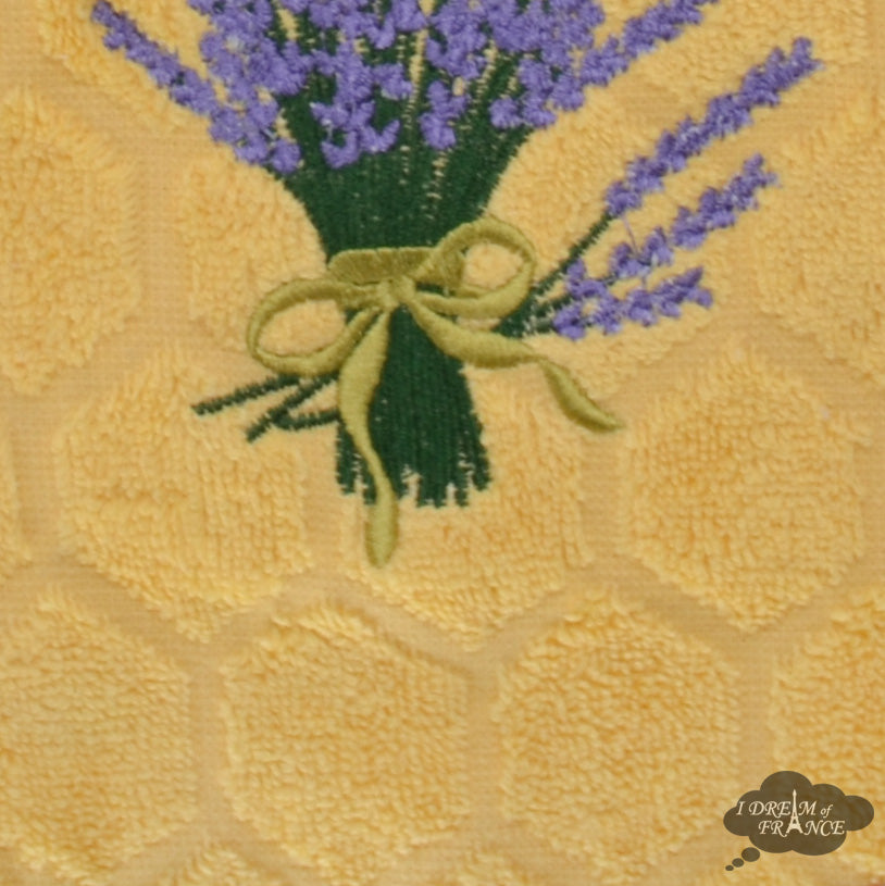 Provence Lavender Bouquet Pistachio Waffle-Weave Kitchen Towel by