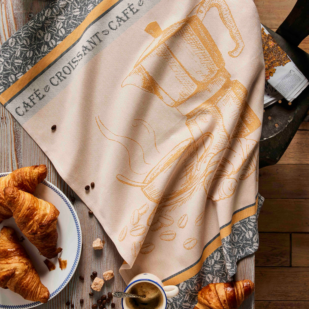 Winery Caramel French Cotton Jacquard Dish Towel by Tissus Toselli - I  Dream of France