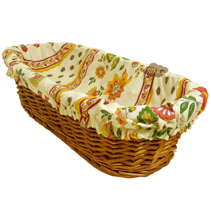 Olivia Yellow & Red Cotton Jacquard Dish Towel by Tissus Toselli - I Dream  of France