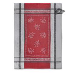 Olivia Yellow & Red Cotton Jacquard Dish Towel by Tissus Toselli - I Dream  of France