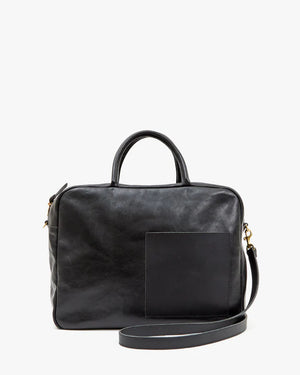 Claude Leather Handbag in Black Rustic - PATRICIA